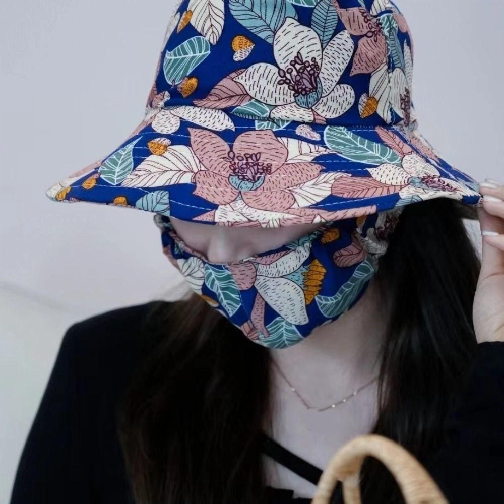 Cover Face Cap Sunscreen Mask Face Mask Bucket Hat Portable Women Sun Hat  Climbing