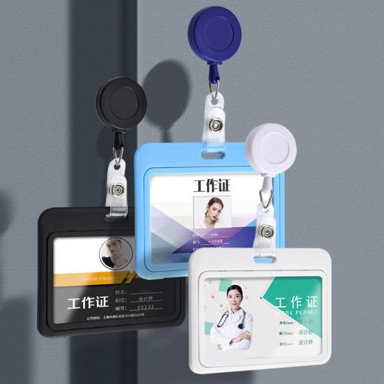 

Держатель бейджа для персонала из алюминиевого сплава, безопасный чехол для удостоверения личности, устойчивый к выцветанию рабочий бейдж для сертификатов разрешений на работу A серый