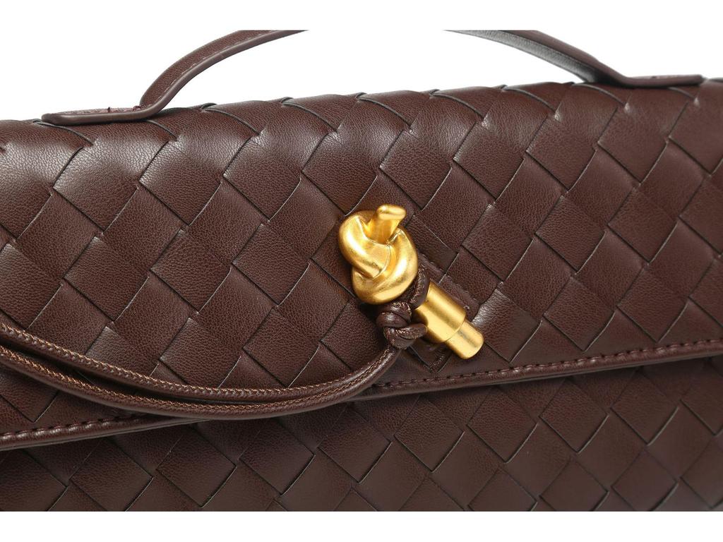 Bolsa Baguete Transversal Retrô Feminina 2024 Tecida à Mão com Fecho