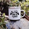 Sunset Forest Creek Creative Enamel Coffee Mugs Outdoor Travel Water Cups Camping Bonfire Party Beer Drink Milk Mug Best Gifts
