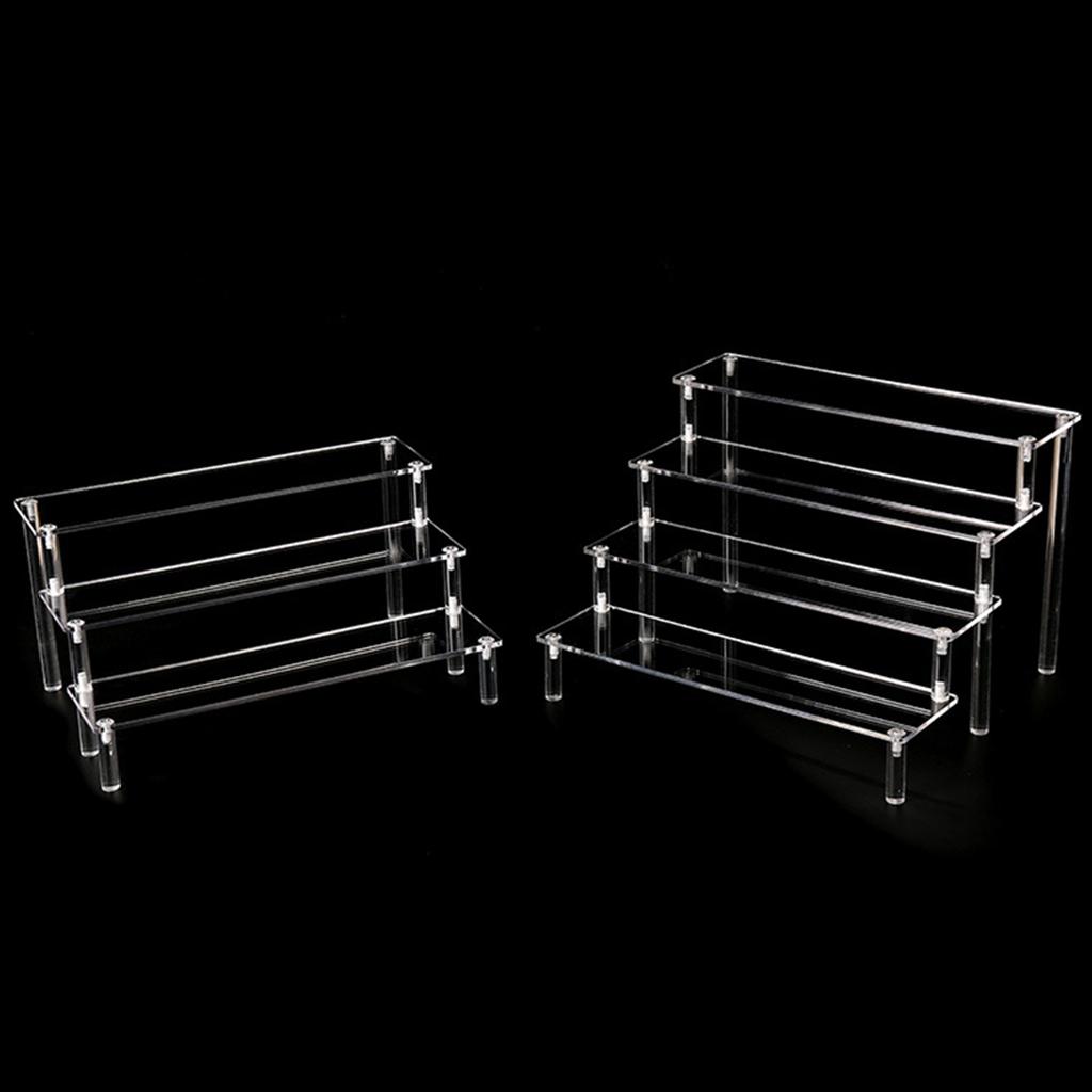 Acrylic Display Shelf For Organizing Cupcakes Perfume Jewelry Collectibles Storage Rack With Reinforced Support Rods