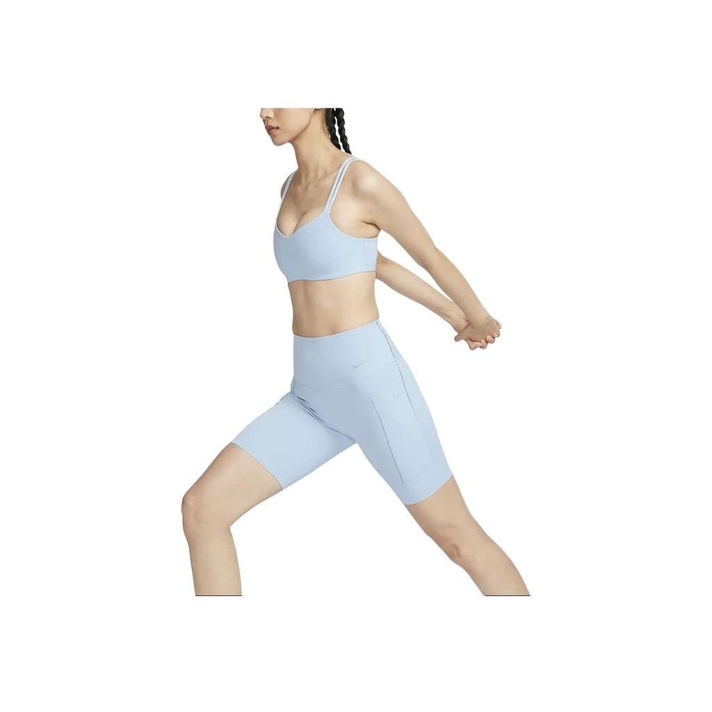 Nike Universal Journey Series Solid Quick-Dry High-Waisted Cycling Shorts Women Shorts Light-Blue DQ5995-441