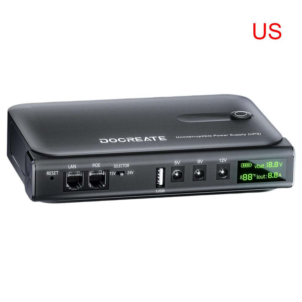 36W Digital Display UPS Uninterruptible Power Supply 5V 9V 12V Mini Backup Power Adapter No Battery For WiFi Router DC1036L