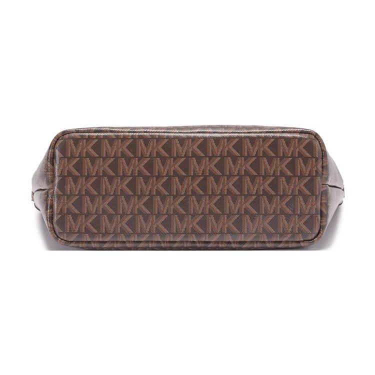 Michael Kors Eliza Series Monogram Leather Tote Bag Women Tote Bags Dark-Brown 30S3GZAT0V-BRN-ACORN