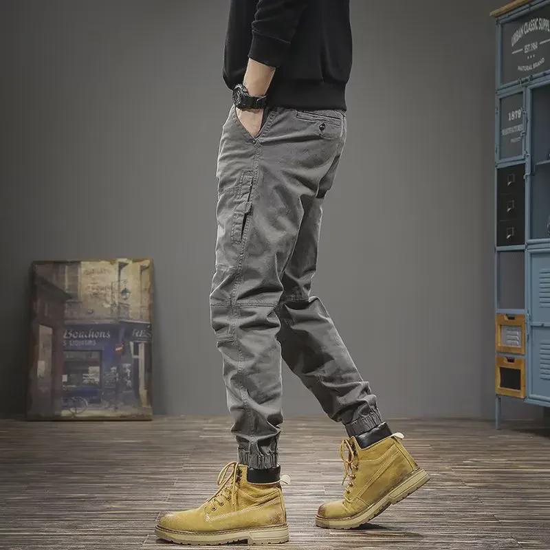 Men's Retro Spring/Autumn Loose Cuffed Casual Overalls