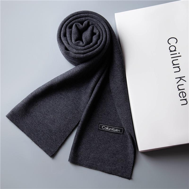 2026 New Men's Wool Plaid Scarf – Trendy Knitted Korean Style, Versatile and Warm Winter Accessory