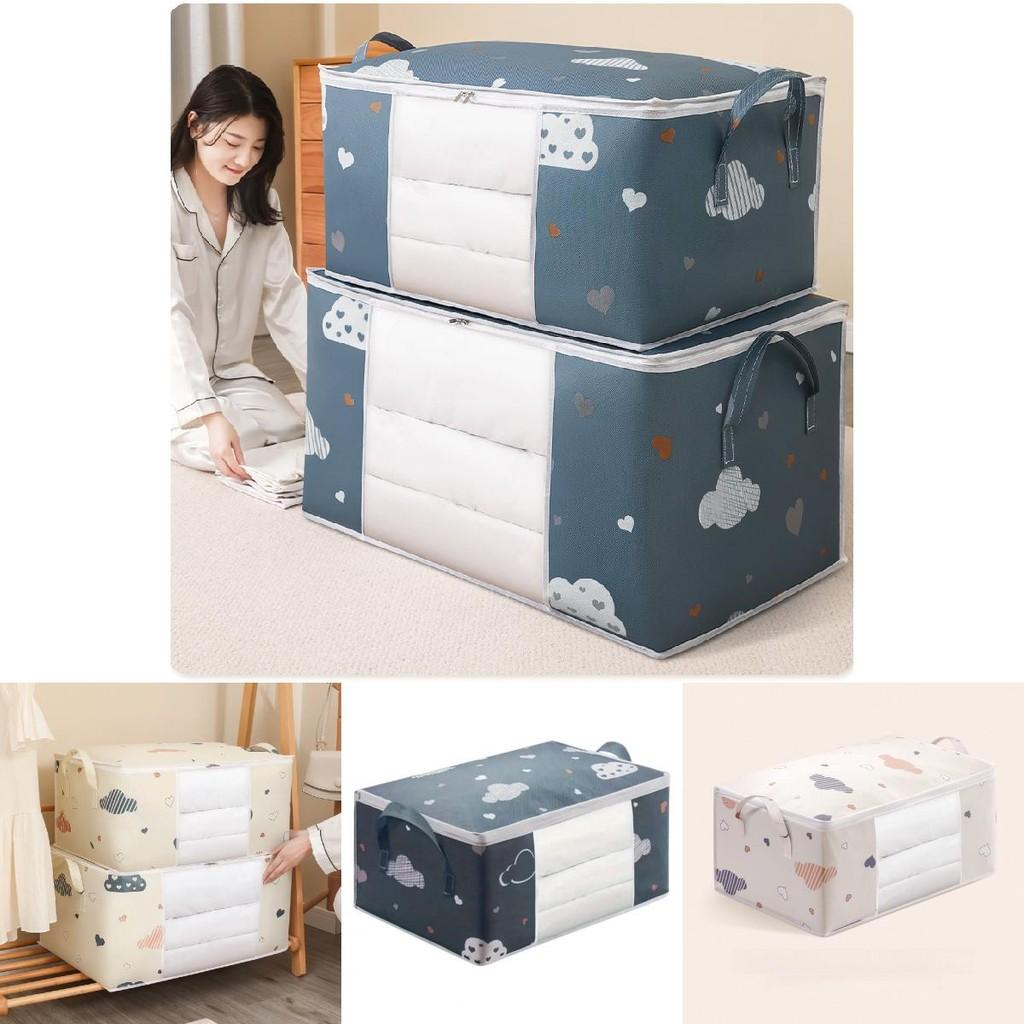 Cloud Heart Quilt Storage Bag With Clear For Bedroom Organizer And Travel Use