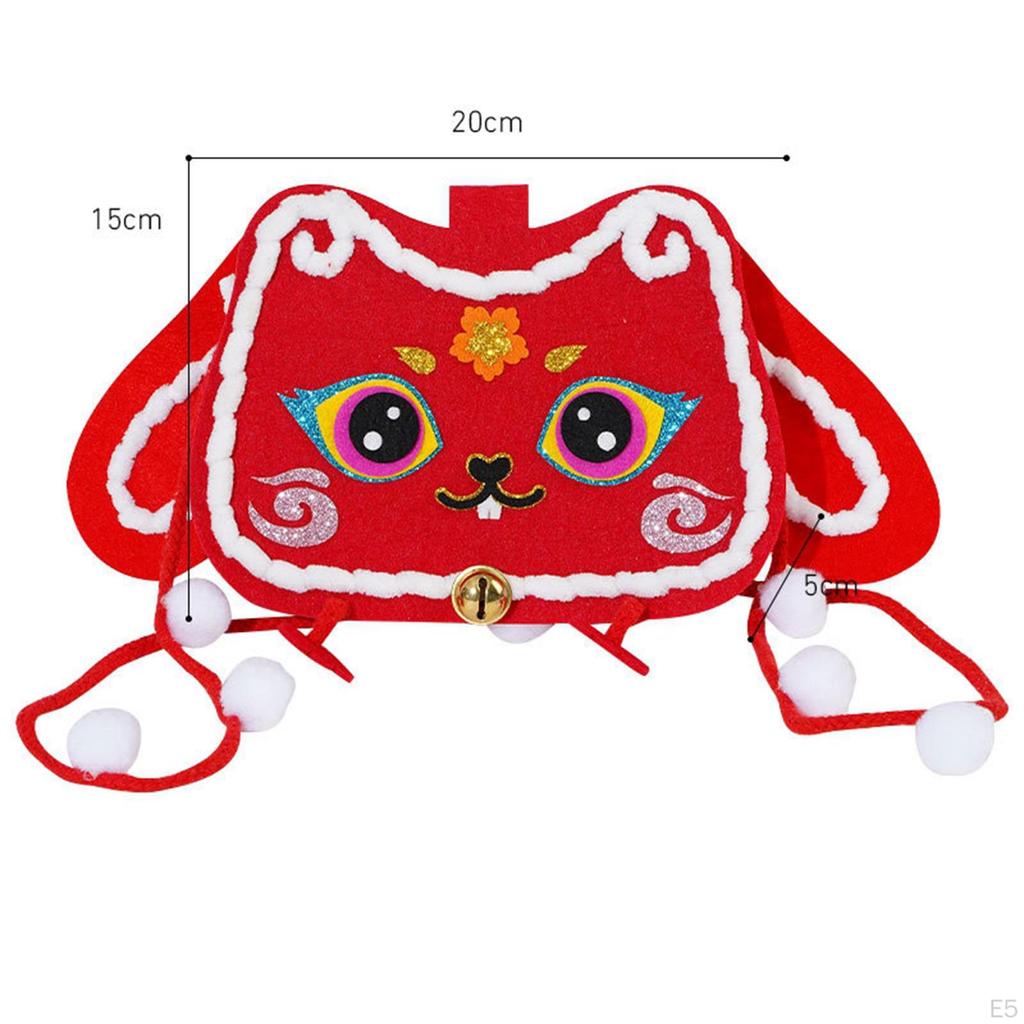 Beginner Shoulder Bag Sewing Material Sew Accessories Gift Felt Cloth DIY Bags Making Kit for Lunar