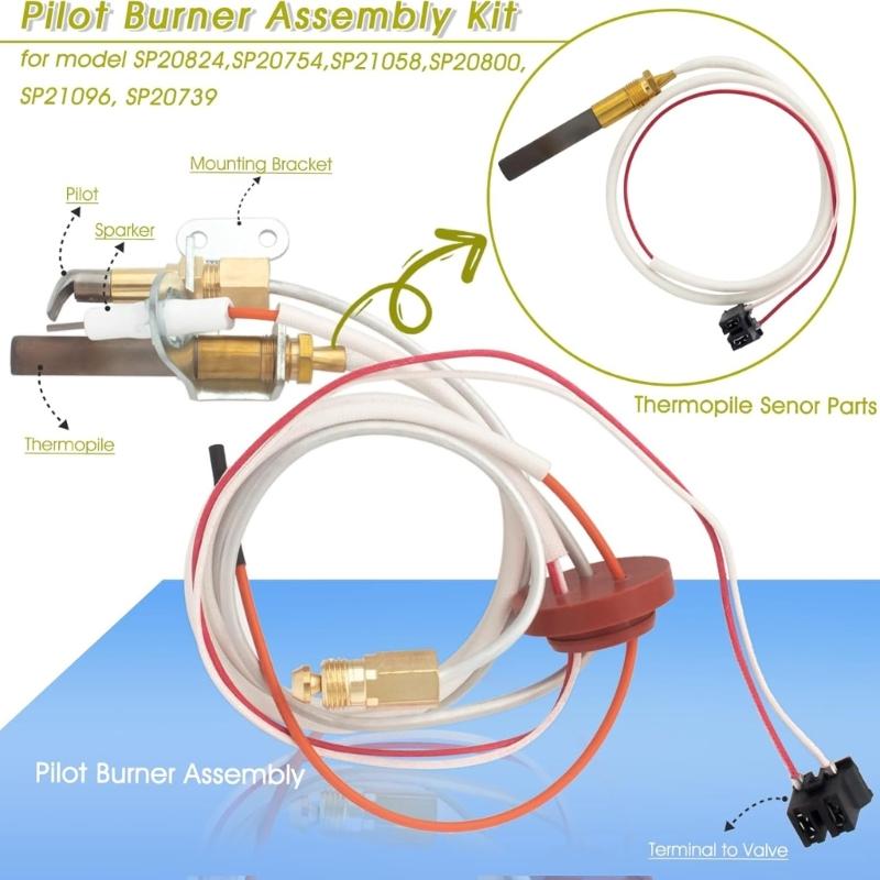 Universal Water Heaters Thermocouple Replacement Set Offers Easy 15 Minutes Installation Without Tool For Quick Gas Valv