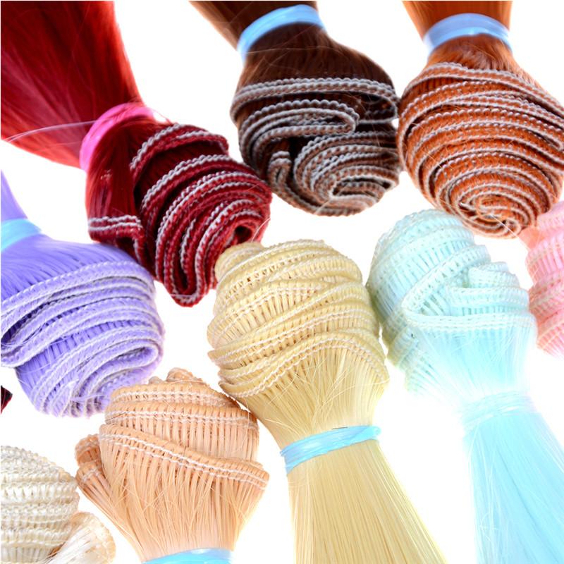 1 Stück 15 cm Länge natürliche Farbe dick 1/3/1/4 1/6 Bjd Perücken Puppenhaar