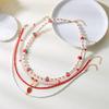 Multilayered Beaded Necklaces with Strawberry Pendant Handmade With Bead Materials Perfect For Everyday And Party Wear