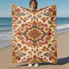 1PC floral patternOutdoor Flannel Blanket - Soft Plush Decor for Picnics, camping, Bedroom, Playroom, Office, or Lunch Break 1245A