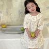 Girls Princess Style Thin 100 Percent Cotton Nightdress Kids Summer Sleepwear Home Clothing