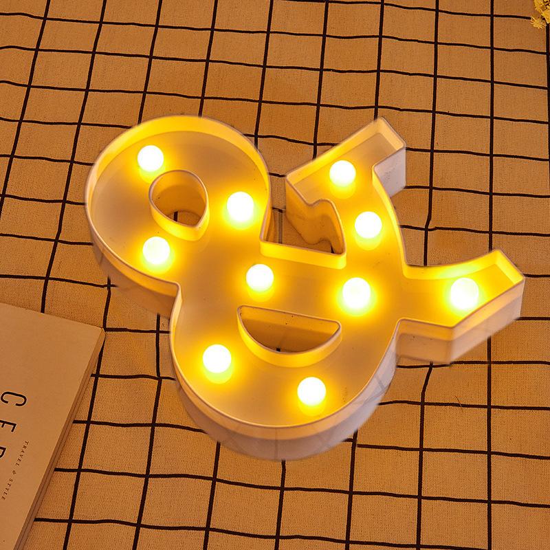 LED 21cm Warm Light Alphabet 0-9 Letters for Wedding Party Home Decor