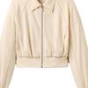 UGG Solid Color Zipper Collar Pocket Long Sleeve Jacket Women jackets 1171485-CRM