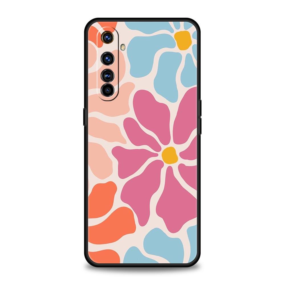 Abstract Flower Market Case For Realme 12 11 10 9 8 5G 7 6 GT5 GT3 GT2 Pro C21 C11 C25 C35 For Realme GT Neo 2 3 3T 5 Cover Realme GT2 Pro
