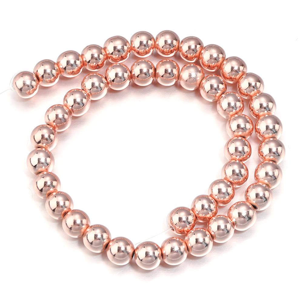 2 3 4 6 8 10mm Rose Gold Natural Hematite Stone Beads Round Loose Beads For DIY Jewelry Making Bracelets Necklace Accessories