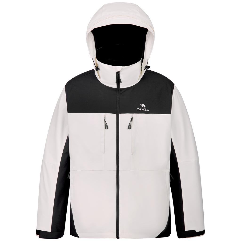 CAMEL Detachable Hood Windproof Water Repellent Thermal 3 in 1 Duck Down Parka Down Jacket Unisex M33CF00095
