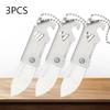 Mini Fruit Knife Stainless Steel Kitchen Paring Knife Folding Sharp Pocket Knives Kitchen Knife with Key Chain Non-slip Handle