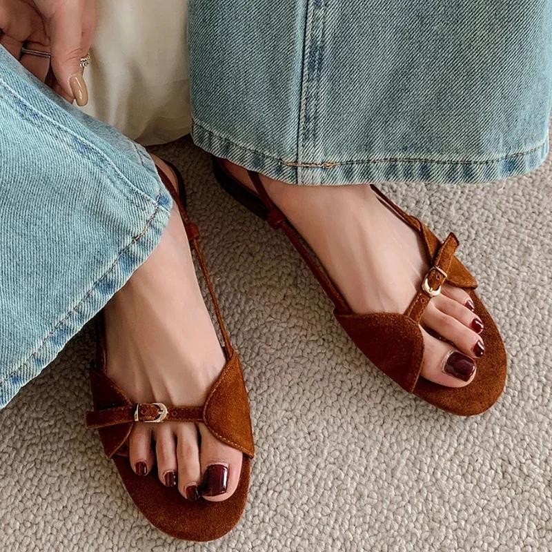 Fashion Bohemian Style Summer Women Sandals Fashion Open Toe Flats Sandal Shoes Ladies Outdoor Beach Vaction Footwear