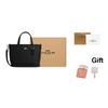 Coach Stad 15 Merklogo Verstelbare Afneembare Schouderband Leer Tote Bag Boodschappentas Crossbody Handtas Mini Dames tote Zwart CW031-SVBK