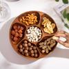 Solid Wood Fruit Tray for Living Room Tea Table Unique Decor Snack Dish Nut Organizer Chinese Storage Tray
