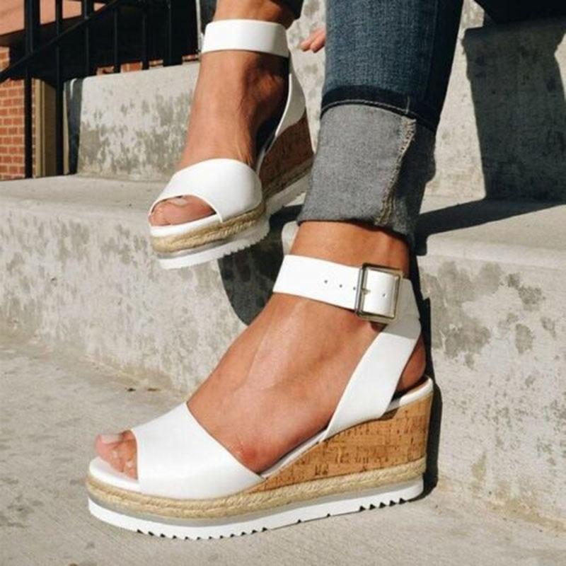 Elegant Women's Ankle Strap Open Toe Platform Wedges Sandals For Summer Comfort
