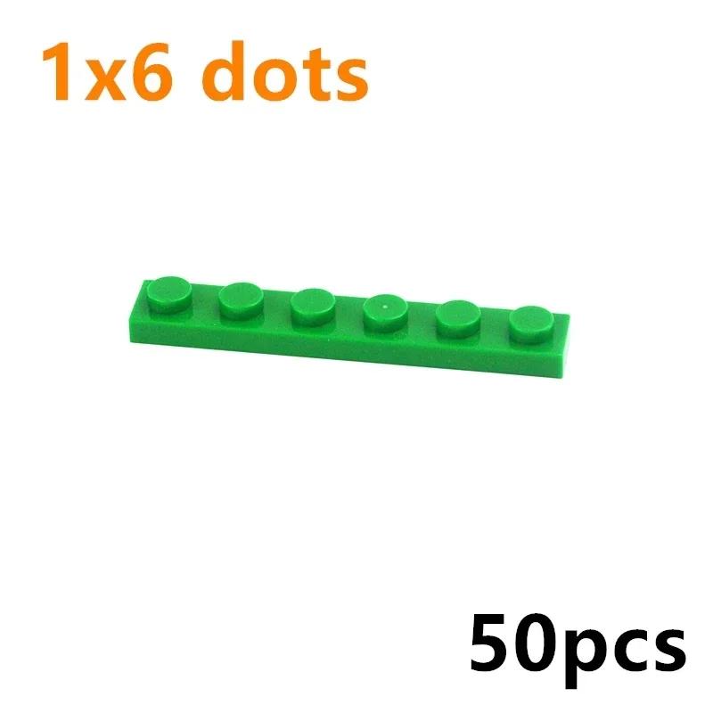DIY 1*6 Noppen Dünne Figuren Bausteine 50 Stück Steine 1x6 Noppen Größe Kompatibel Mit 3666 Pädagogisches Kreatives Spielzeug für Kinder