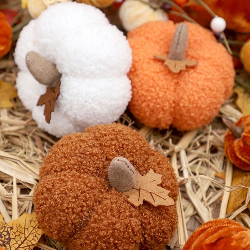 Halloween Party Decorations Nordic Pumpkin Figurine Sculptures Ornament for Indoor Outdoor Yard Lawns Holiday Decors