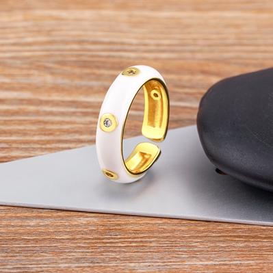 Nidin High Quality Enamel Dripping Oil Candy Colors Open Adjustable Ring Women Girls Fashion Boho Style Jewelry Friendship Gift