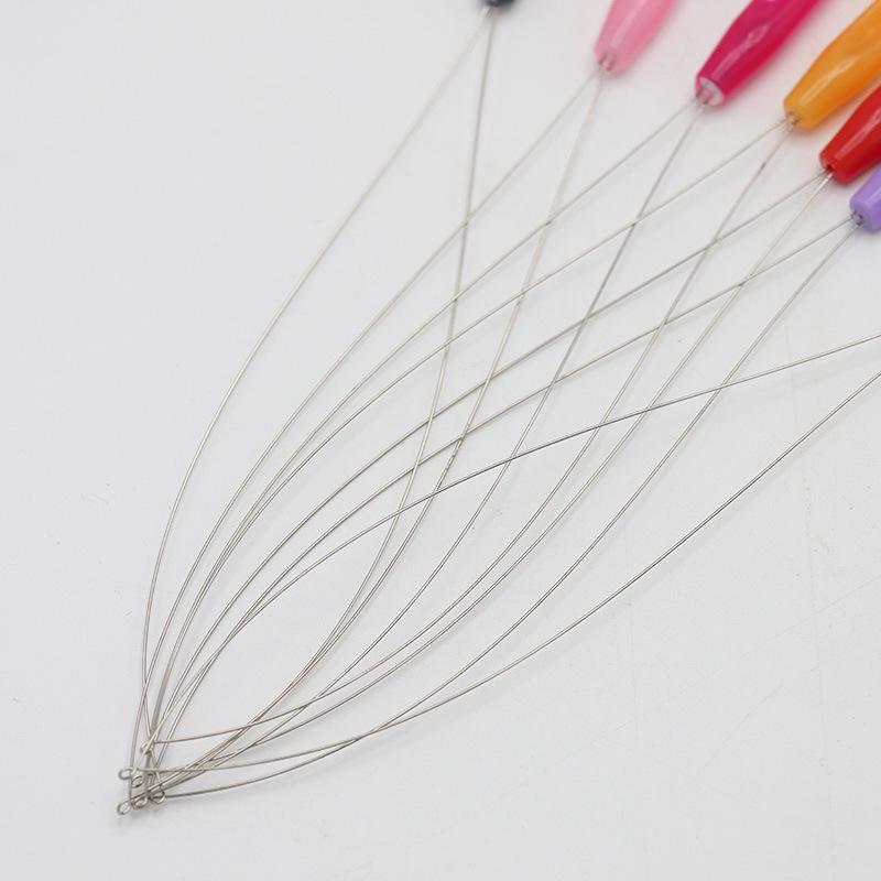 Barevná plastová rukojeť Nástroj na navlékání vlasových prodlužovacích nití Háček na korálkování