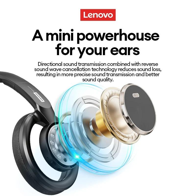 Original Lenovo LS116 Gaming Headset Wireless Bluetooth 6.0 Earphones Surround Noise Foldable Sport Over Ear Headphone With HD Mic New