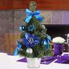 Mini Artificial Christmas Tree Pot Glittery Ball Hotel Cafe Table Festival Decor