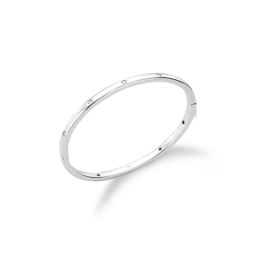 Essence Silver (W) Moissanite Accent Bangle S Hl4B52439W9