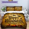 3-teiliges Halloween Happy Day Bettwäsche-Set - Weiches & Bequemes Polyestergewebe, Ganzjahres-Atmungsaktives Decken-Set für 1 Bettbezug & 2 Kissenbezüge