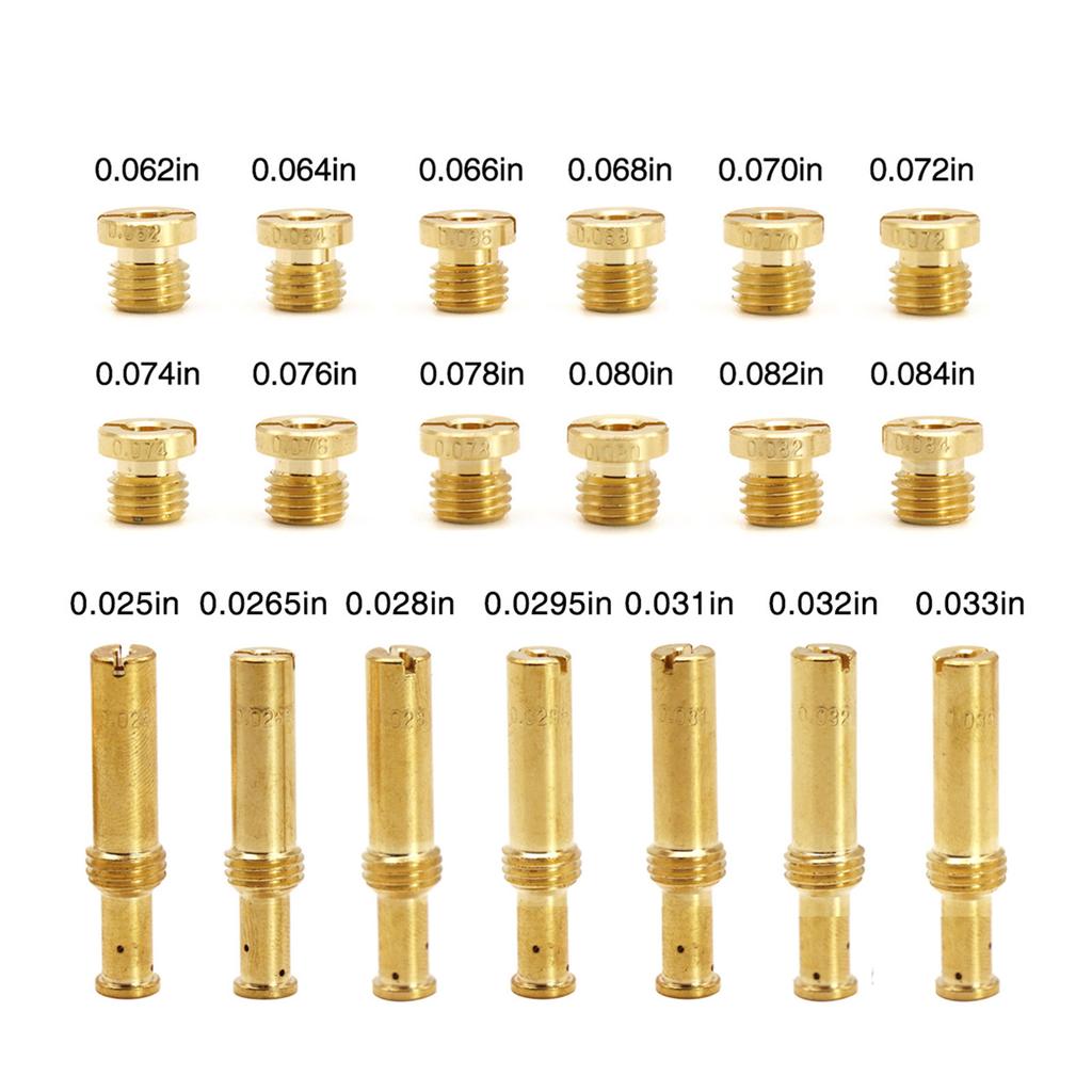 19-piece/set Carb Main Nozzle Set Main Intermediate Jet Set Easy Assemble Brass Compatible-for EVO- TC- V-Twin Durable