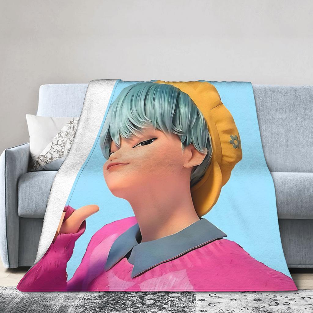 BABY Saja Boys Kpop Demon Hunters Game Plush Blankets Boy Girl Flannel Bedding Throws For Living Room Warm Soft Custom Bedspread