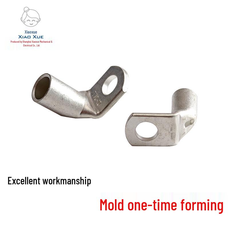 T90 Copper Tube Terminal, 90-Degree Right-Angle Bend Crimp Lug, T90-6/5 to T90-240/16 Copper Wire Lug