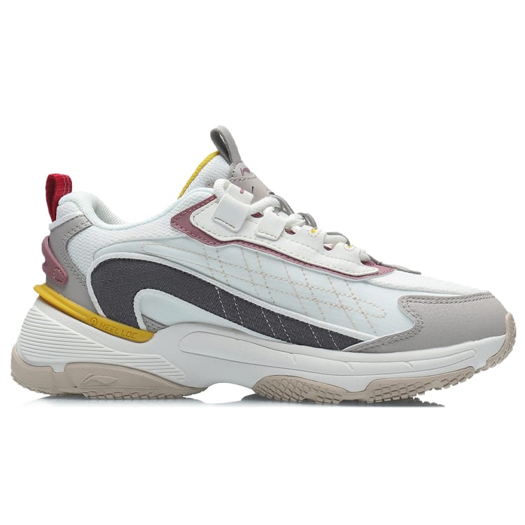 Li Ning Casual Shoes Women's Low Top White/Gray/Yellow AGCR014-2