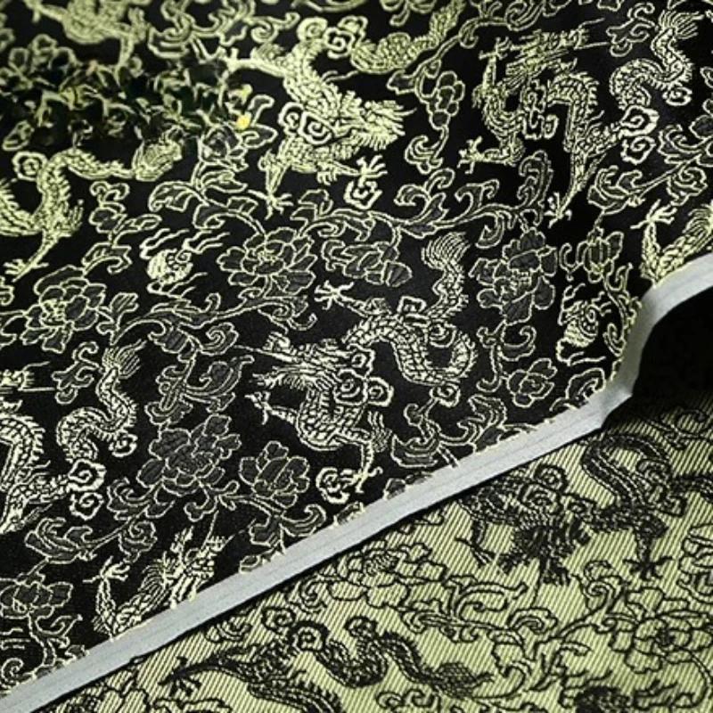 Wide 90cm Dragon Pattern Series of Brocade Fabric for Ancient Hanfu Cosplay Kimono Tang Suit Cheongsam and Silk Brocade Clothing