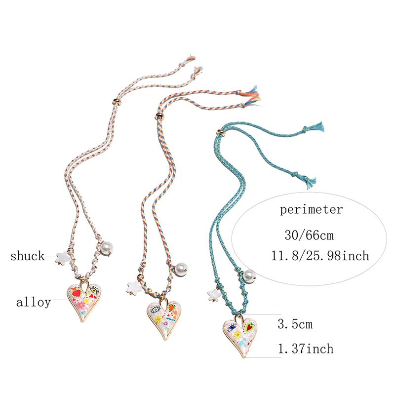 Handgefertigte geknotete Seil Herz Anhänger Halskette Pullover Kette Stapelbare Stern Perlen Halskette Für Frauen Schmuck Geschenk