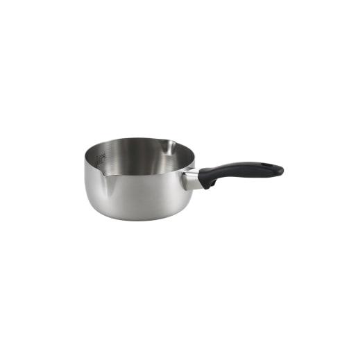 Maruyama Giken SOUEN Yukihira Saucepan, 18cm, 1.8L, with Measuring Measuring Pads and Double-Sided Spouts, SE-06, Induction and Gas Stove Compatible,