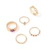 Jewelry Color Diamond Joint Ring Combination Set 5-Piece Ring Women