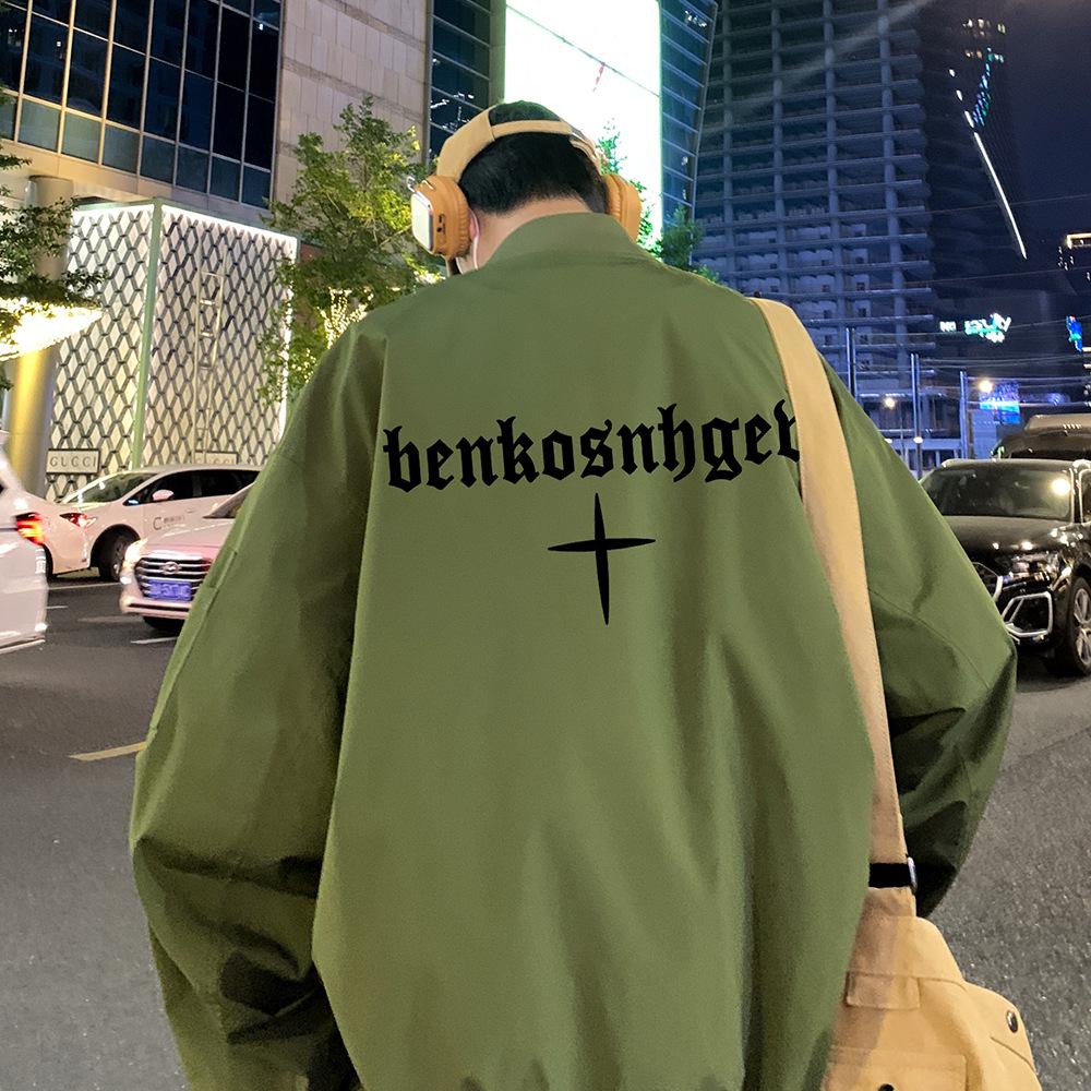 Men's Vintage West Coast Retro Baseball Flight Jacket – Oversized Spring/Autumn Style