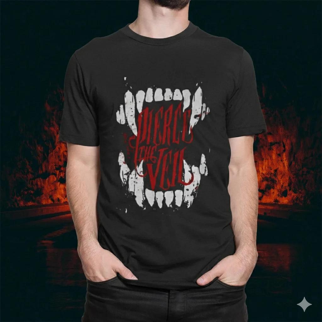 Unisex Adult Casual Music Pierce The Veil Fangs Logo T-Shirt Rock M... S