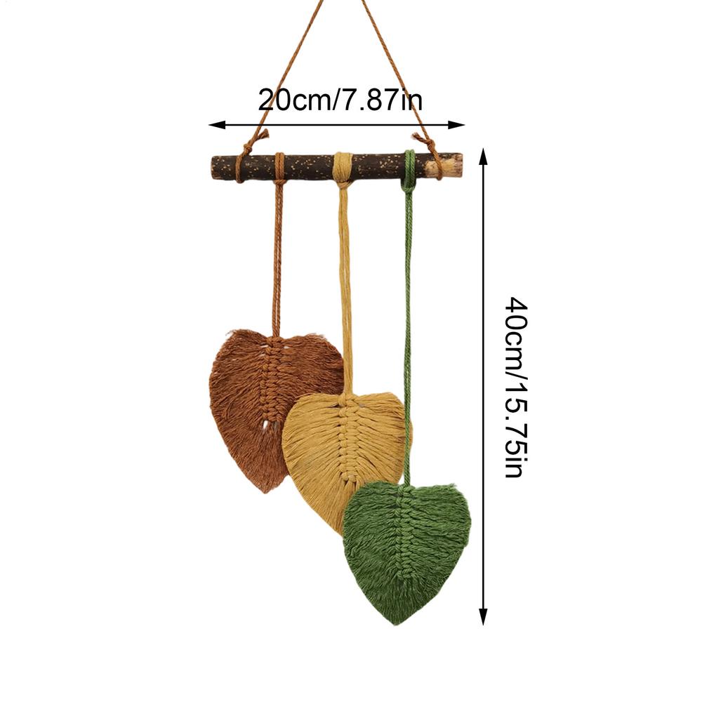 Macrame Tapestry Macrame Leaves Woven Tapestry Wall Hanging Decor for Living Room Bedroom Boho Wall Art Boho Home Decor