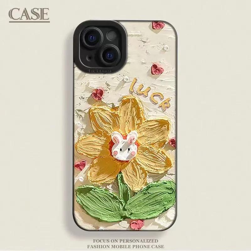 

Oil Painting Flower Phone case iPhone15 14 11 ProMax 12 13 MiNi XR X XS Max 8 7 PIus SE Cute Creative lens Protection Soft Cover iPhone 12 Mini