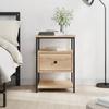 Bedside Table - Maison Exclusive - Sonoma Oak - Engineered Wood and Iron Frame - Adjustable Feet
