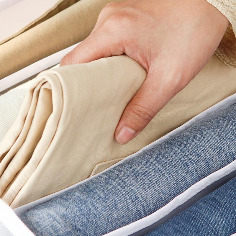 6/7/9/11 Grids Washable Jeans Compartment Storage Box Closet Clothes Drawer Mesh Separation Box Stacking Pants Storage Artifact