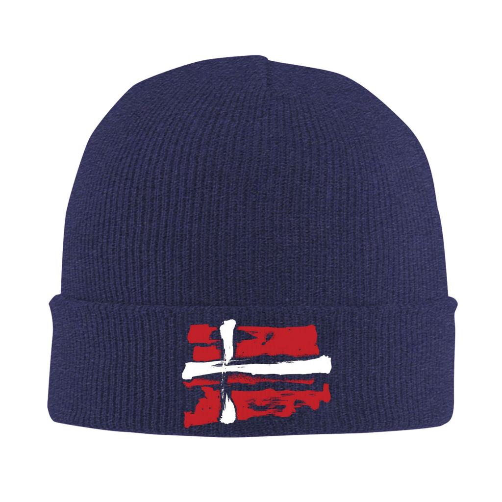 Denmark Flag Pencil Strokes Bonnet Hats  Beanie Hats Autumn Custom Knit Hat Trendy Unisex Women Kpop Elastic Cap